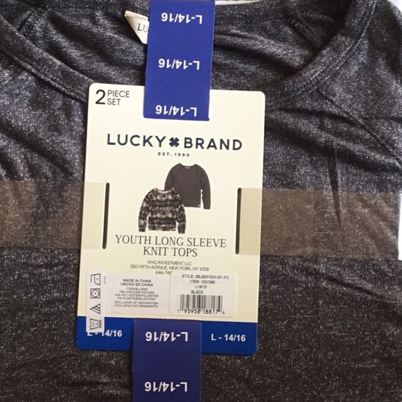 NWT Boundless Lucky Brand 2 piece set long sleeve knit tops Girls 14/16 - Picture 9 of 9